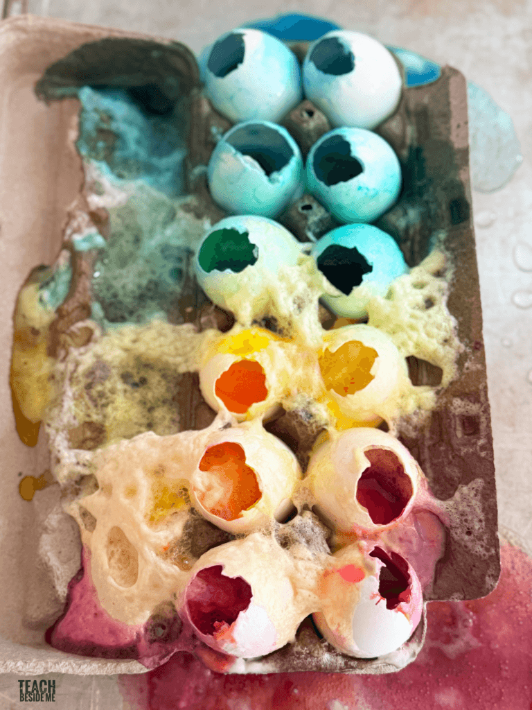 easter science egg volcanoes