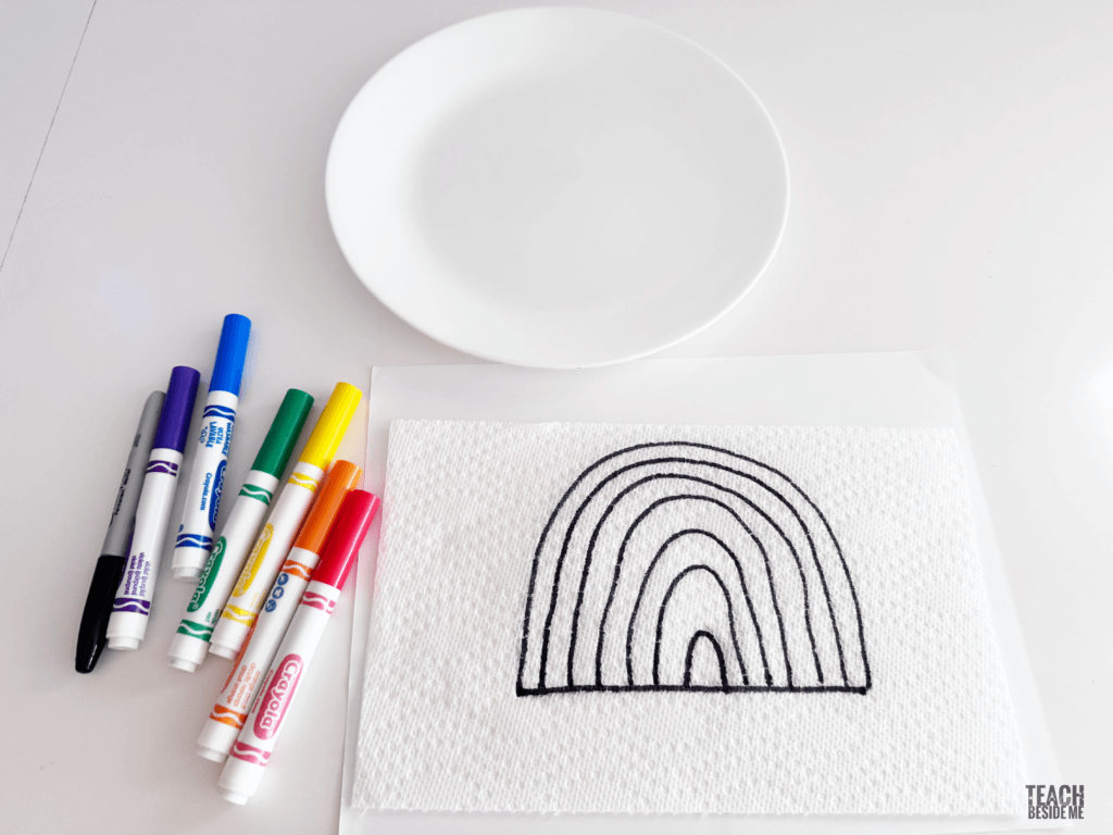 magic rainbow paper towel experiment