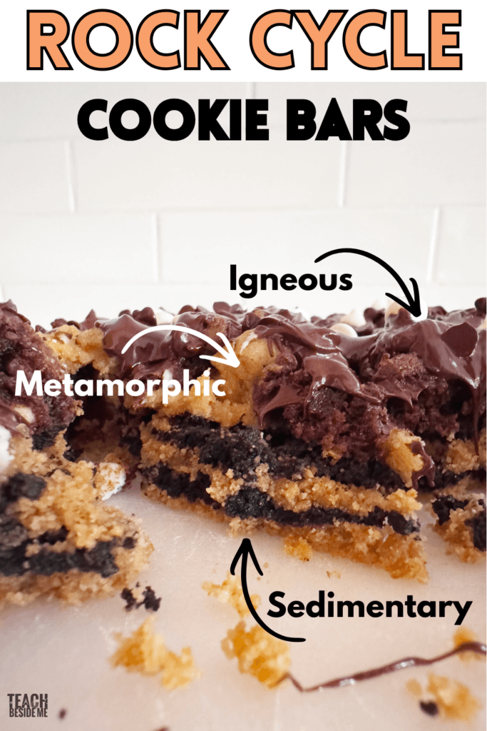 rock cycle cookie bars labeled