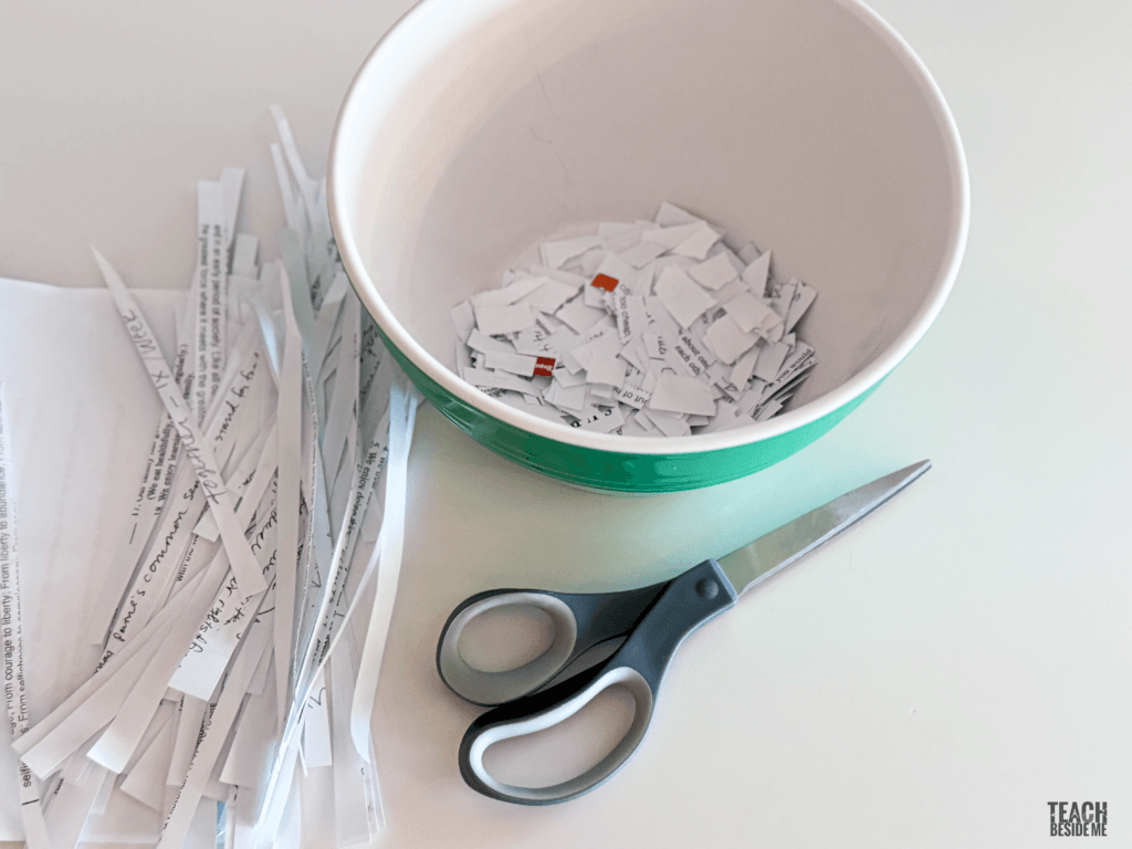 shredding paper for seed paper earth day