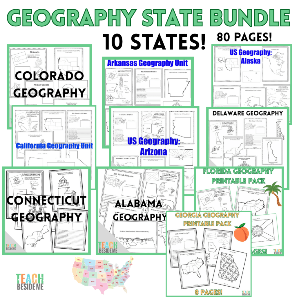 50 States Geography Bundle #1: Alabama–Georgia - Teach Beside Me