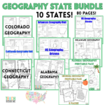 50 States Geography Bundle #1: Alabama–Georgia