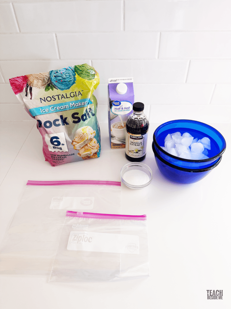 ice cream in a bag supplies