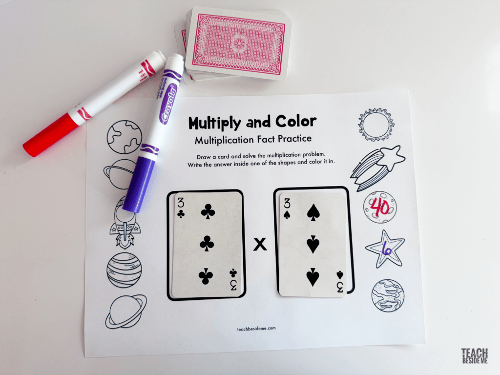 multiplication with playing cards