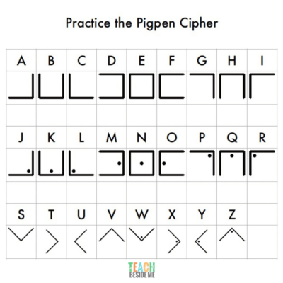 Pigpen Cipher Chart (Free Printable Secret Code Alphabet for Kids ...