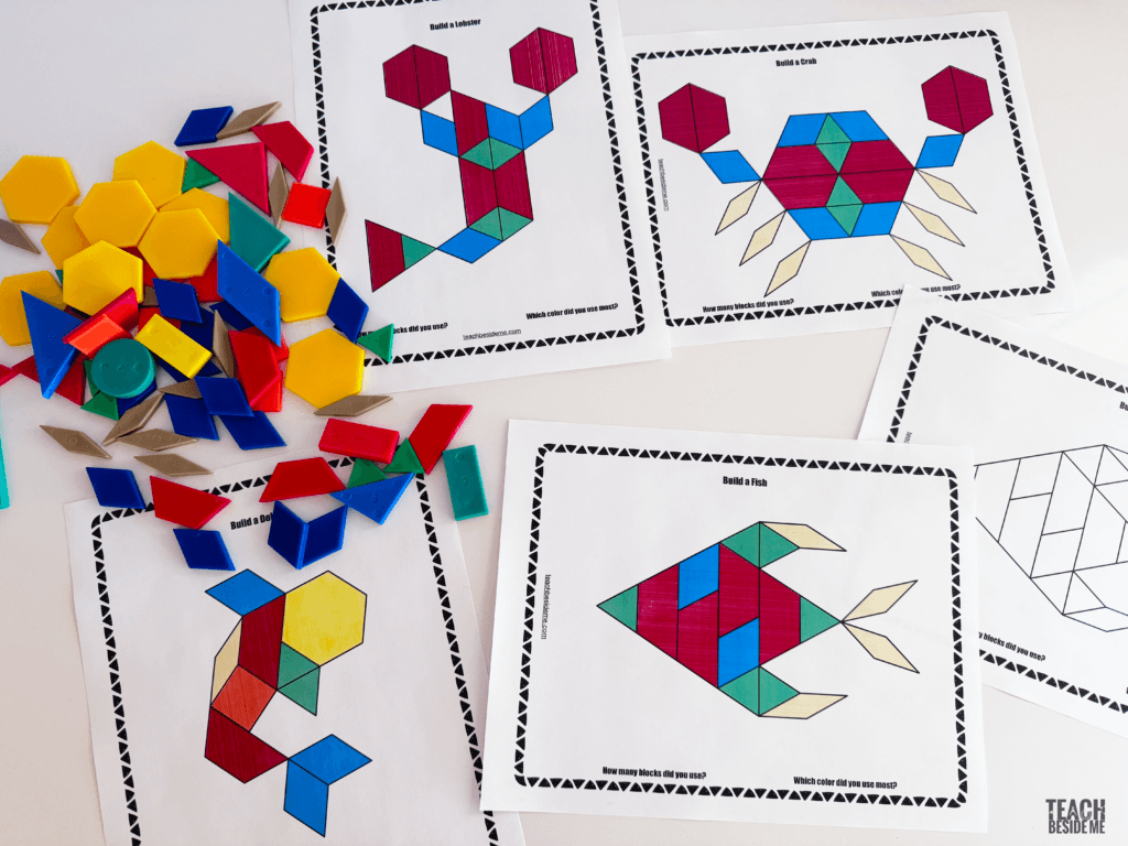 ocean animal pattern block mats for kids