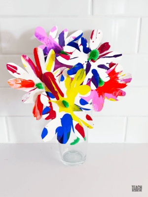 painted flower craft spin art