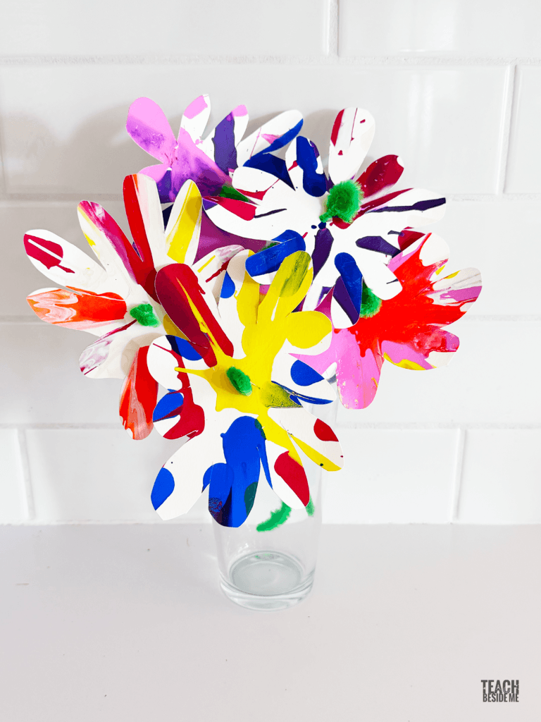 painted flower craft spin art