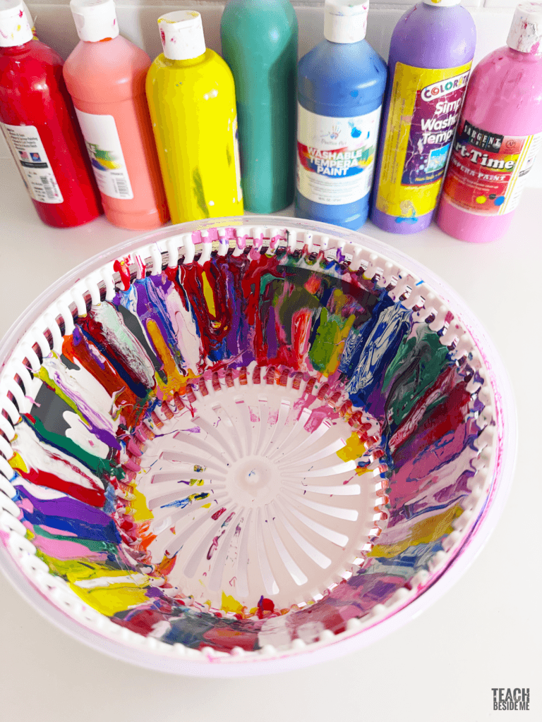 spin art painting bowl