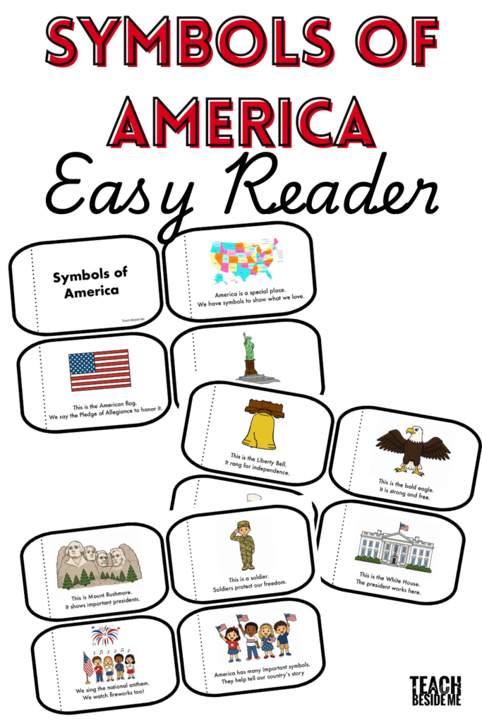 American symbols easy reader mini book