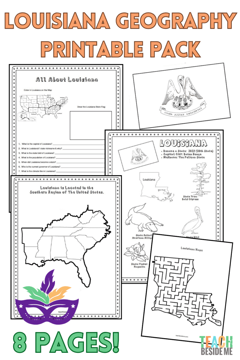 Louisiana geography printable