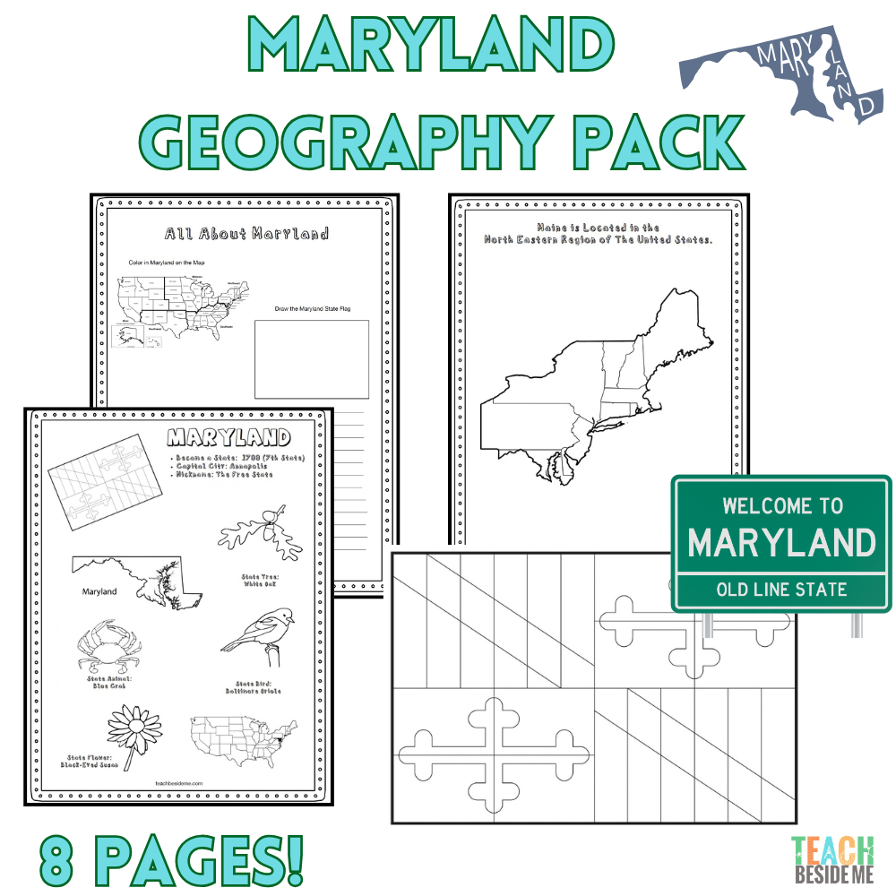 Maryland geography printable