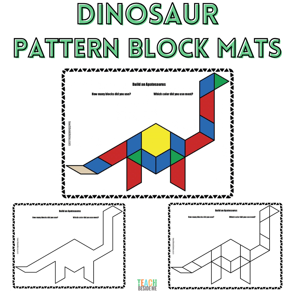 dinosaur pattern block mats 3 styles