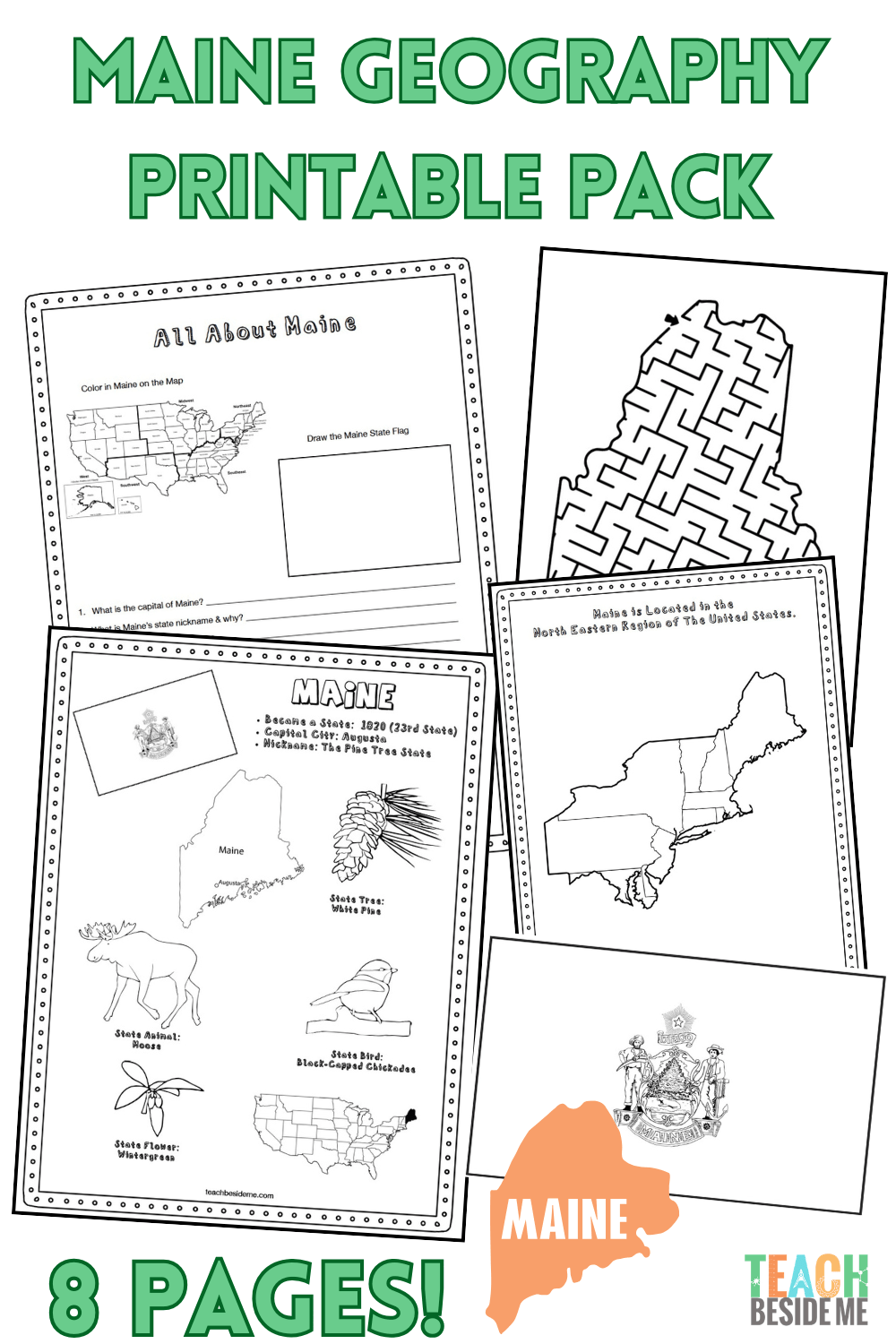 maine geography printable