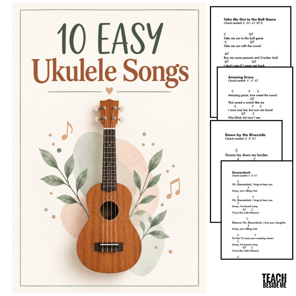 easy ukulele songs -songbook for beginners