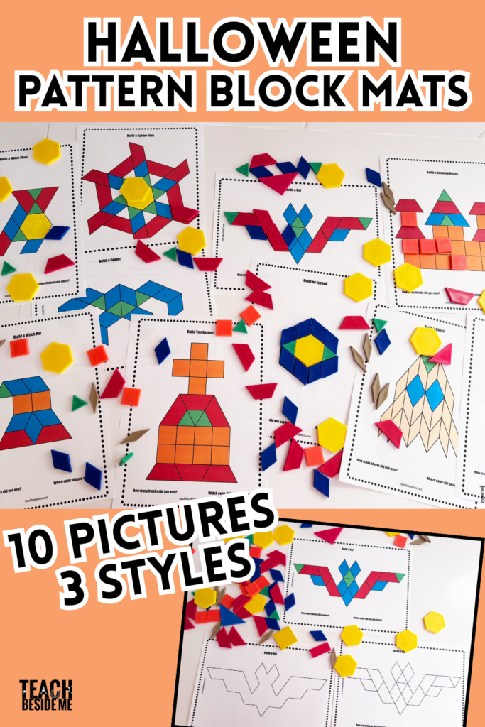 printable halloween pattern block mats