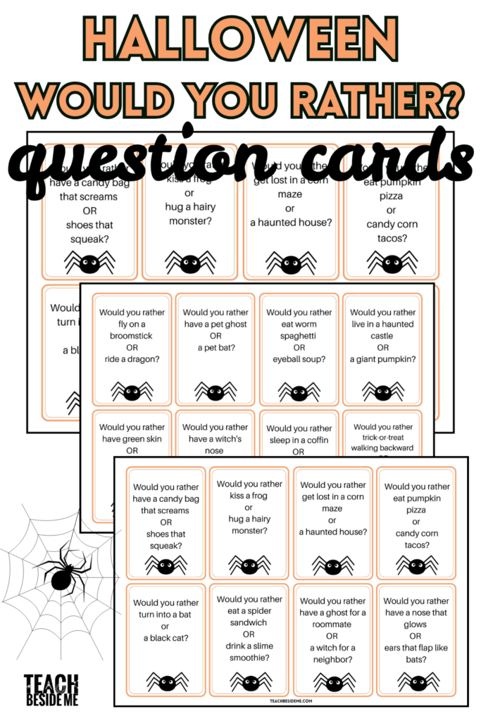 halloween would you rather question cards