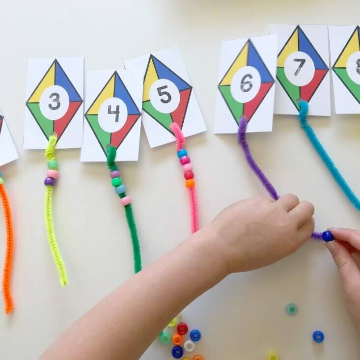 kite themed math- preschool