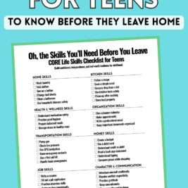life skills for teens checklist